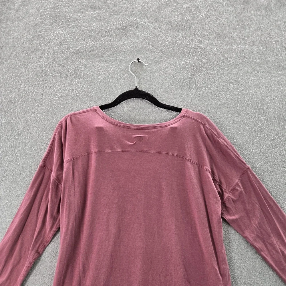 Lululemon Women Shirt 8 Pink To The Point Activewear Crew Neck READ